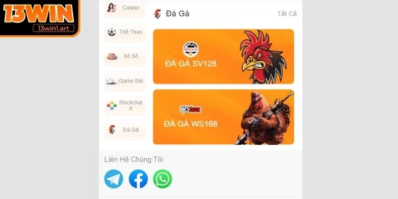 Giới thiệu về sảnh Đá Gà nhà cái 13WIN