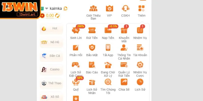 huong dan 13win cach su dung muc Hướng dẫn tân binh cách sử dụng mục Hướng Dẫn 13WIN