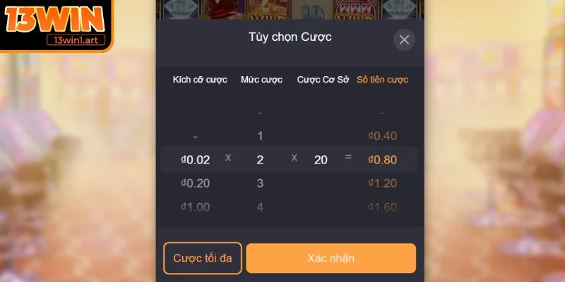 Điều chỉnh mức cược hợp lý