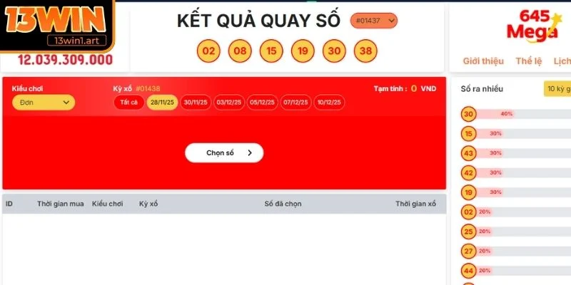 Cách chơi Mega 6/45 cơ bản