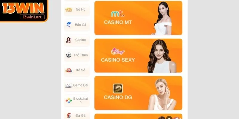 Truy cập sảnh Casino trực tuyến